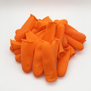 Manchons de protection pour doigts en nitrile orange Lyc, résistants à l'abrasion, pour atelier industriel, à usage unique, sans trou pour le pouce - Product Image 1