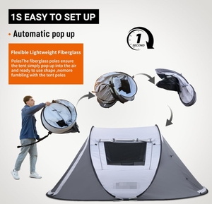 Tente de camping portable de conception nouvelle, facile à installer, résistante à l'eau, en forme de dôme, avec sac de transport - Product Image 3