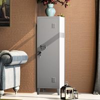 Armoire métallique simple porte en acier pour la maison, vestiaire scolaire ou de gym avec clé