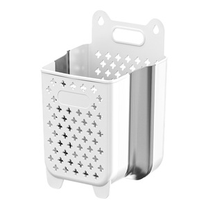 Cesto de <span class=keywords><strong>Ropa</strong></span> <span class=keywords><strong>Sucia</strong></span> de Plástico, Plegable, para Montar en la Pared, Ahorra Espacio, para Baño y Ducha - Product Image 5