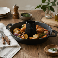 Plaque de cuisson en fonte pré-assaisonnée pour poulet, fourneau de rôtissage en fonte pour barbecue avec service OEM/ODM – Approvisionnement direct usine