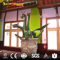 Mon Dino XJ362 Accessoires de maison hantée Dragon ailé animatronique à trois têtes