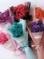 Sac fourre-tout de célébrités sur Internet Bouquet de fleurs sèches Gypsophile éternelle Fleurs Eal pour la Saint-Valentin Cadeaux d'enseignant et d'anniversaire