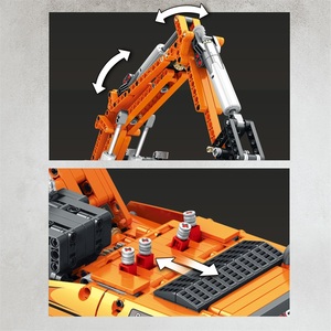 Remodo Control Ingeniería Excavación Maquinaria Vehículo Modelo Bloques de Construcción Juguete Plástico Ingeniería Construcción Juguetes regalo - Product Image 5