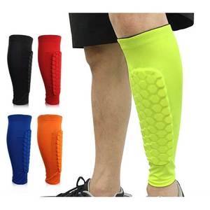 Custom Neoprene Calf Compression Sleeve Brace Support Sport Soccer Football Leg Protection Pads Honeycomb Shin Guard