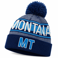 Bonnet en tricot jacquard à pompons Montana, broderie 3D MT, bord côtelé, bonnet d'hiver unisexe, chaud, pour le ski, bonnet de ski