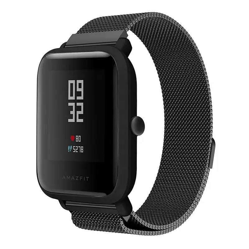 20mm Watch Bands for Xiaomi Huami Amazfit Bip Youth Watch Milanese Loop Stainless Steel Mesh wrist Strap for Amazfit Bip band