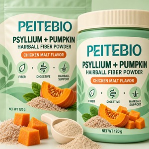 PEITEBIO Psyllium Pumpkin Hairball Fiber Powder Saveur Poulet et Malt 120g pour chats – Soutien digestif et anti-boules de poils - Product Image 4