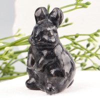 Ornement Lapin Pierre en Agate Multicolore Sculpté à la Main, Gravé et Poli, pour Décoration Maison et Voiture, Idéal Cadeau (Vente en Gros)