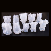 Moules en résine 3D pour animaux Homesun, moules de coulée en résine, grands moules en silicone transparent pour licorne, ours, chat, lion, époxy, pour l'artisanat en résine DIY