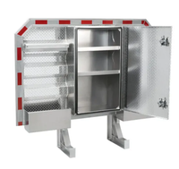 Support de fixation pour camion 68" x 80" avec boîte, 2 supports de chaînes et plateau, protections de cabine à une porte pour semi-remorques