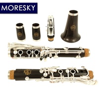 MORESKY Ebony Wood/Grenadilla Professional Clarinet Bb/sib Silver Plated 19 Keys Klarnet Brilliant
