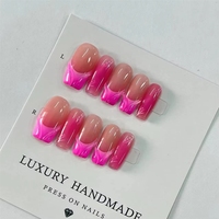 Venta al por Mayor de 10 Uñas Postizas Pintadas a Mano con Gel, Hermosas y Lujosas, Diseño Personalizado, Uñas Postizas Hechas a Mano