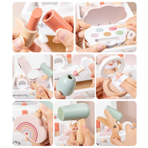 En <span class=keywords><strong>bois</strong></span> rose fille semblant jouer sac de maquillage ensemble de jouets lavable princesse maquillage déguisement <span class=keywords><strong>Kit</strong></span> cadeau pour enfants emballé dans une boîte de couleur - Product Image 2