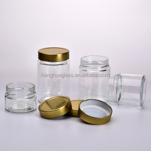 Rỗng xi lanh hình tròn thủy tinh mật ong lọ 212ml 314ml 350ml thủy tinh thực phẩm mứt Dưa Chua Ergo lưu trữ <span class=keywords><strong>container</strong></span> Jar với nắp kim loại - Product Image 5