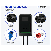 Station de recharge murale pour véhicules électriques Tpson 7KW 32A, double interface Type1 Type2, IP65, résistante aux intempéries, chargeur de voiture électrique pour la maison et le garage