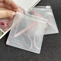 Sac zippé transparent personnalisé de luxe avec logo, petit sac en plastique réutilisable pour cadeaux, accessoires, pochette à bijoux