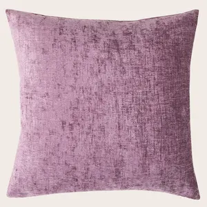 2021 high quality stock chenille cushion covers decorative square solid color pillow cases