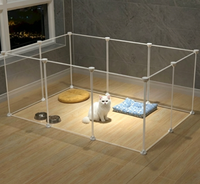 Parc pour animaux de compagnie en plastique transparent, clôture DIY pour chiens, chats, hamsters, barrière de sécurité portable pour chiots, enclos intérieur