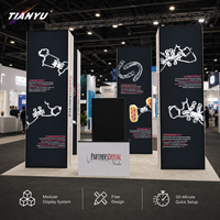 Système de mur en tissu avec structure en aluminium TIANYU pour stands d'exposition, événements de conférence et branding commercial