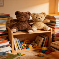 Peluche d'ours personnalisée avec forme sur mesure, peluche douce entièrement personnalisable, variété de tissus en fausse fourrure, coton PP pour anniversaire
