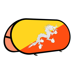 Bannière ovale Bhutan en tissu tricoté warp-knit pour la promotion publicitaire en extérieur, tente extérieure - Product Image 1