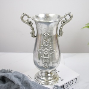 <span class=keywords><strong>Vase</strong></span> moderne de luxe haut de gamme en fer forgé, <span class=keywords><strong>gravé</strong></span>, écologique, résistant à la corrosion, fait main, argenté, durable, à large ouverture, pour le sol - Product Image 3