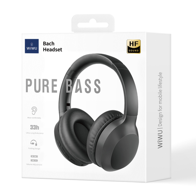 WiWU Pure Bass Over-Ear Wireless Headphones with Clear Sound Digital Display Battery Indicator jl Chipset BT5.3 Wholesale