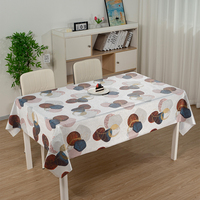 Nappe de table rectangulaire en PVC résistante à la décoloration, imprimé feuilles bleues, luxe platine RNPT