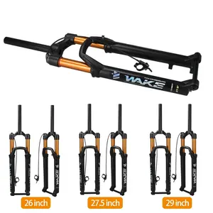 WAKE Mtb Rigid Fork 26/27.5/29inch Pneumatic Shock Absorption Mountain Bicycle Air Fork With Thru Axle Bicycle Front Fork