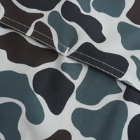 Custom Camo Back Yoke Venting-memungkinkan aliran udara bernapas ringan kasual lengan pendek kancing luar ruangan memancing kemeja