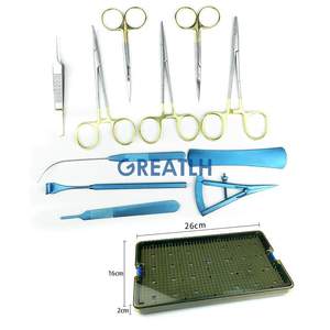 Kit complet d'<span class=keywords><strong>instruments</strong></span> chirurgicales ophtalmiques en acier inoxydable, avec Double couvercle pour les yeux, sans plateau de stérilisation, livraison gratuite - Product Image 4