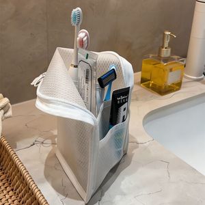 Self Standing <b>Toiletry</b> Bag Large Capacity Multi Functional Portable Travel Cosmetic Organizer Rectangle Shape Standing Type - Product Image 3