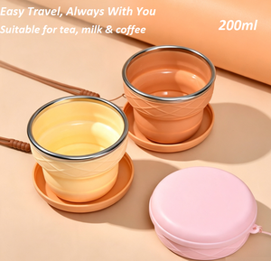 200ml Fun Ice Cream Cone Collapsible Silicone <b>Cup</b> <b>with</b> Direct Drinking <b>Lid</b> Leak-Proof & Eco-Friendly - Product Image 3