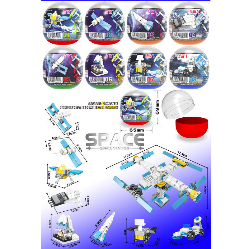 Space station series 8-in-1-gashapon 65-69mm-8 models 8 sets