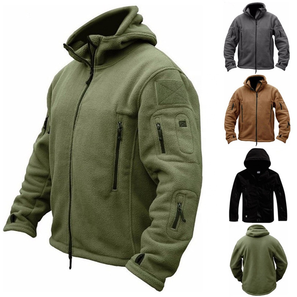 Custom Men's Thermal Breathable Tactical Fleece Jacket Warm Tactical Jacket Combat Hoody Coat Winter Fleece Jacket