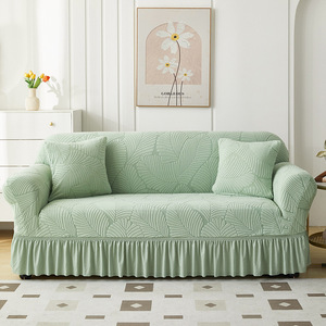 Haus schutz Jacquard stretch-Sofabezug mit Rock, individuelles Ecksofa <span class=keywords><strong>Sofa</strong></span>-Schlitzbezug Drei-Sitzer rutschfeste sektionale Couchbezüge - Product Image 6