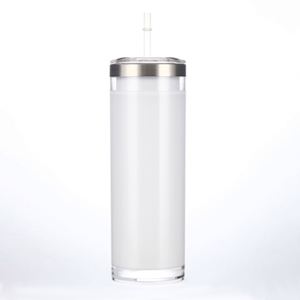 Offre Spéciale – Tasse à sublimation 20oz effet boule à neige, droite, avec paillettes, pour soda, bière, café, avec couvercle et paille – Cadeaux (sans isolation thermique) - Product Image 2