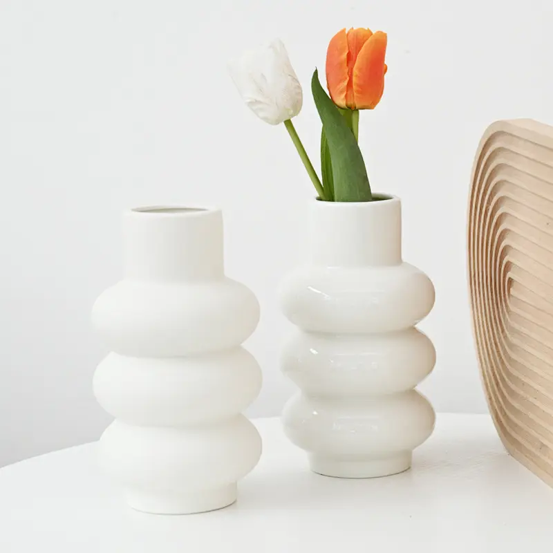 Suelo de mesa de diseño, decoración personalizada para el hogar, cerámica de flores de porcelana, pequeño y grande para flores