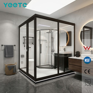 ห้องอาบน้ำแบบมุมฉาก YEETE สีเทา กระจกนิรภัย 8 มม. รู<span class=keywords><strong>ป</strong></span>ทรงเพชร ขายส่ง ตกแต่งห้องน้ำทันสมัย สำหรับผู้ค้า<span class=keywords><strong>ป</strong></span>ลีก A+ - Product Image 1