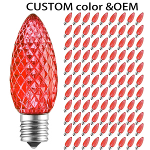 Luces Navideñas LED Rojas C9 Comerciales para Exteriores, Bombillas de Policarbonato E17 de 0.65 Vatios y 120 Voltios - Product Image 1