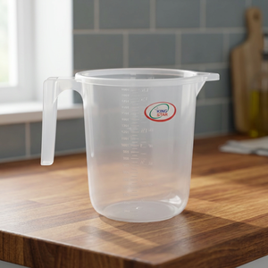 Ensemble de tasses de salle de bain Dynasty en plastique PP transparent de haute qualité, 1000 ml, écologiques, avec demi-poignée, prêtes à l'exportation depuis l'Inde - Product Image 2