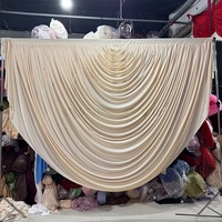 Rideau semi-circulaire en soie de lait sur mesure SMS pour scène, décoration de mariage, toile de fond ondulée pour événements