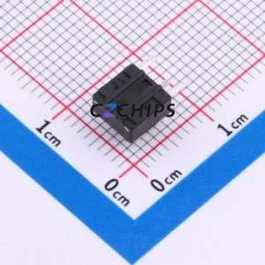 TS-1095C-A4B2-D2 Tactile Switch Bent Lead Through Hole-3P,6x6mm Single Pole Single Throw Round Button 1.8N Right Angle Insert - Product Image 2