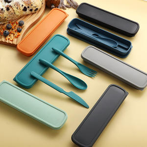 Juego de Cubiertos de Paja de Trigo Personalizado al por Mayor Ecológico, Diseño Minimalista Portátil, Estuche de Almacenamiento de Cubiertos para Viajes al Aire Libre - Product Image 2