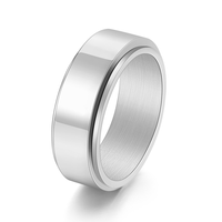 Titanstahl-Armband 8MM breit, drehbar, glatte Oberfläche, jungenhafter Stil, stressabbauender Ring, lasergraviertes Accessoire.