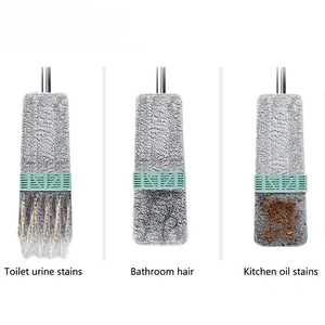 Serpillère mains libres en acier inoxydable à tête pivotante avec essoreuse intégrée, conception durable, taux de déshydratation élevé, absorption rapide pour usage domestique et professionnel - Product Image 6