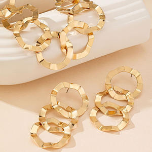 البوب سميكة الملتوية كوبي كبح قلادة الأقراط مجموعة مجوهرات كبيرة ثقيلة واسعة السمين سلسلة مكتنزة قلادة الأقراط مجموعة البانك الهيب هوب - Product Image 3