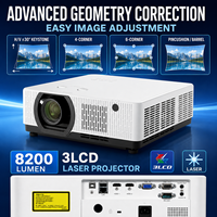 Projecteur laser 3LCD WUXGA 1920x1200 8200 lumens avec zoom 1,6x pour l'éducation et les conférences