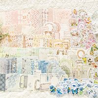 100 pièces/paquet matériel fleur bureau de poste série lumière rétro manuel aquarelle fleur autocollants décoratif papier Message Notes